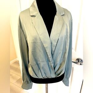 NWT Astr Silky Draped Blouson Blouse
